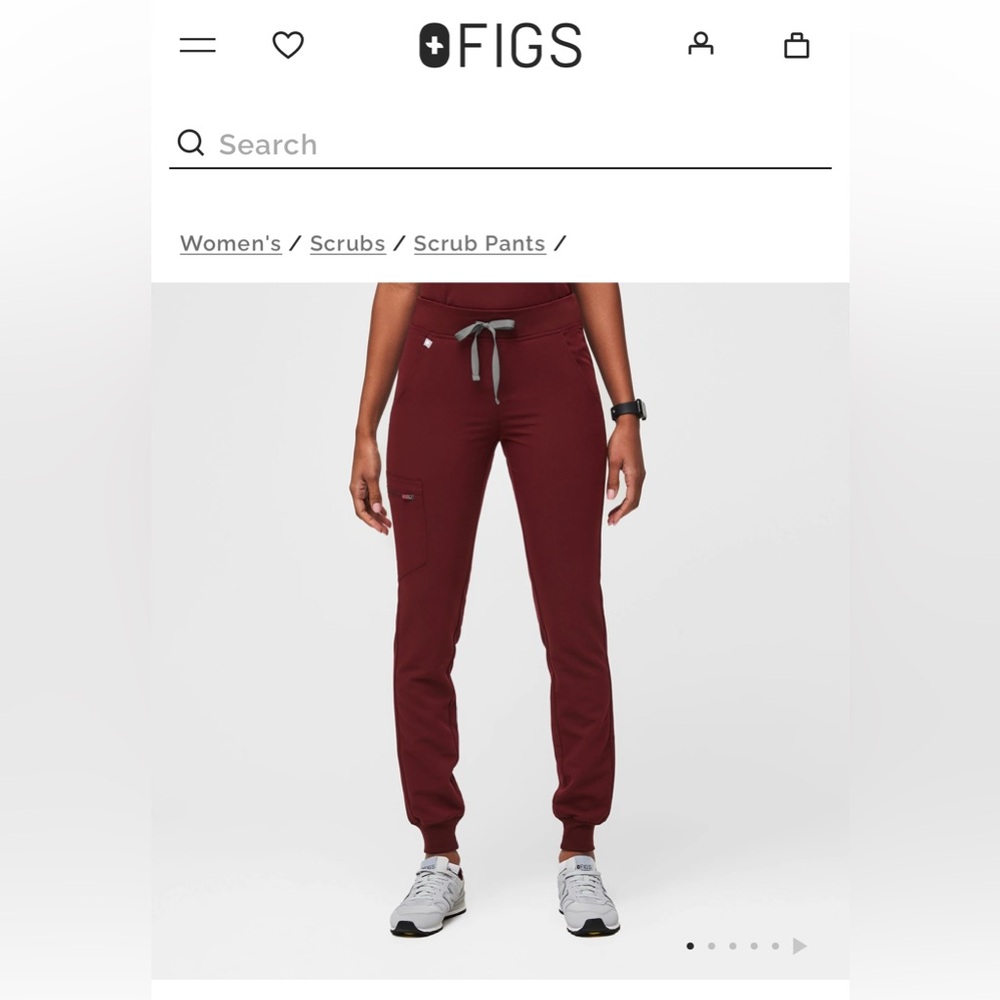 Figs Maroon Scrub Joggers